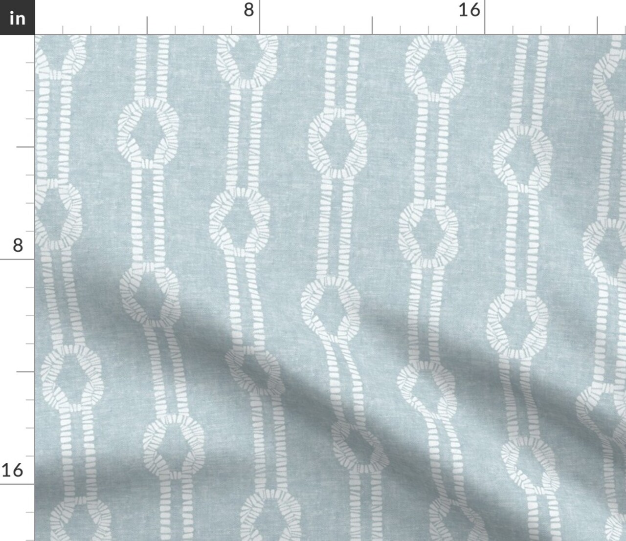 Coastal Cottage Cottagecore Rope Nautical Blue Beach Lake Sea Classic Custom Printed Fabric by Spoonflower Various Fabrics by the Yard or Fat Quarter